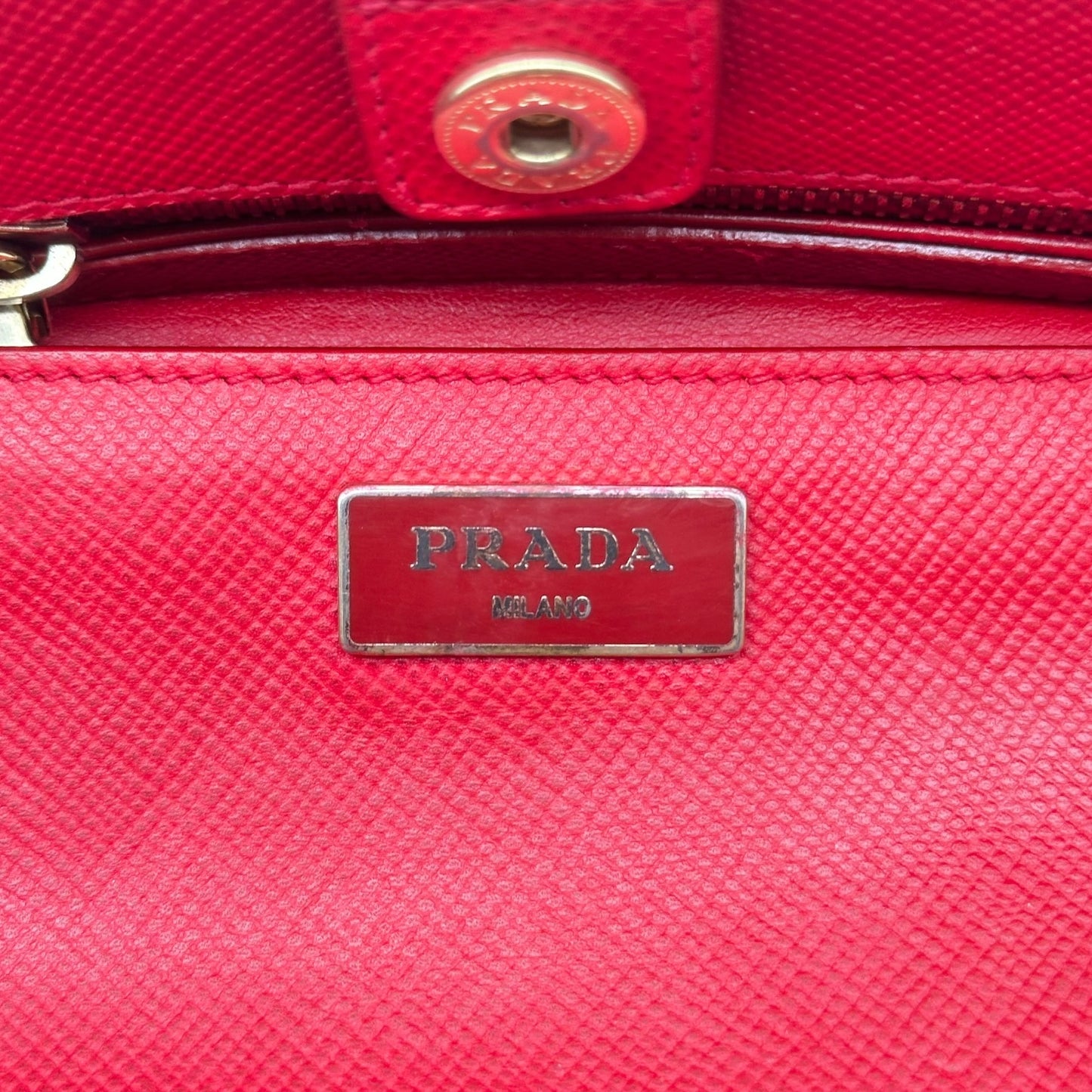 Prada Red Saffiano Leather 2-Way Shoulder Bag