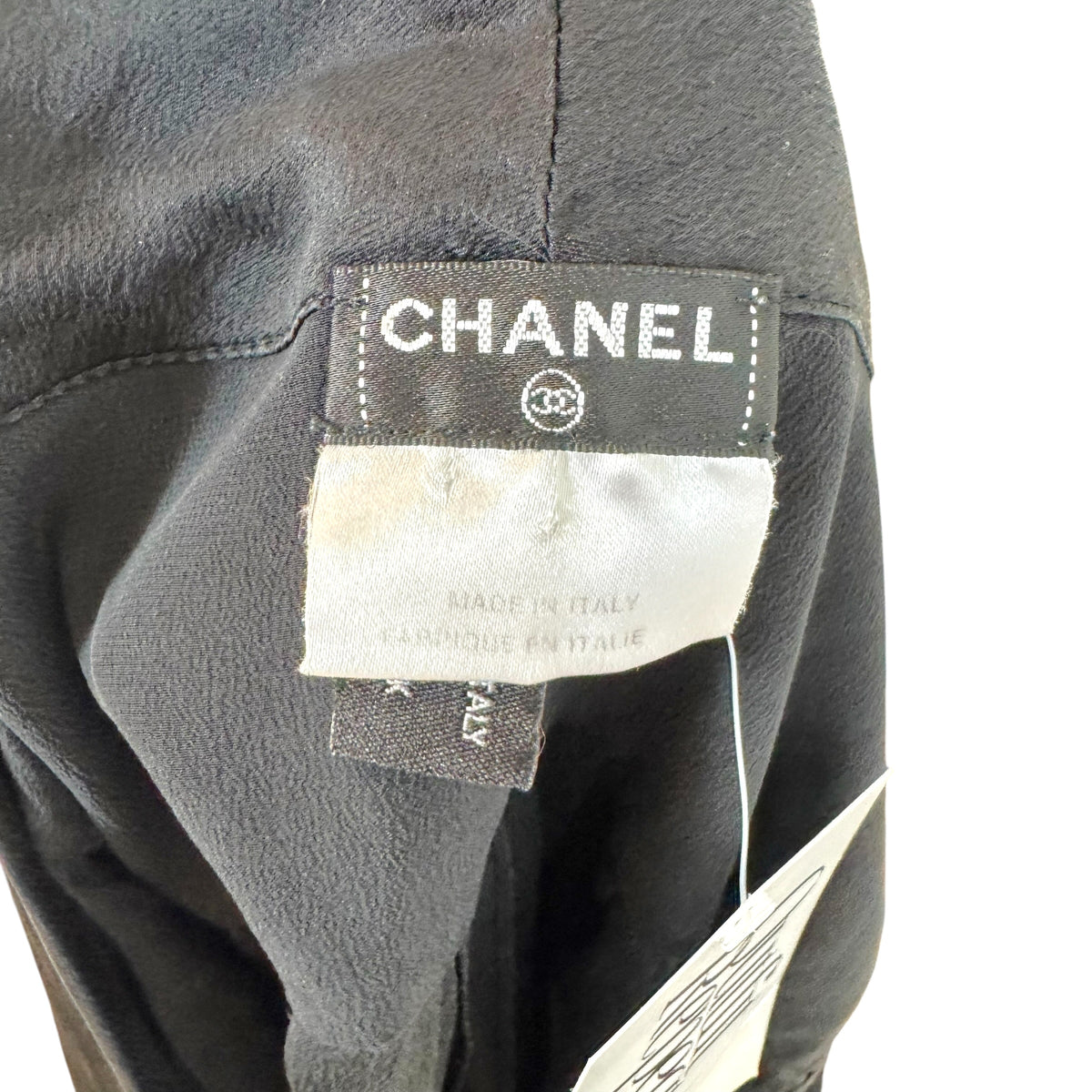 Chanel Black Silk Sleeveless V-Neck Blouse