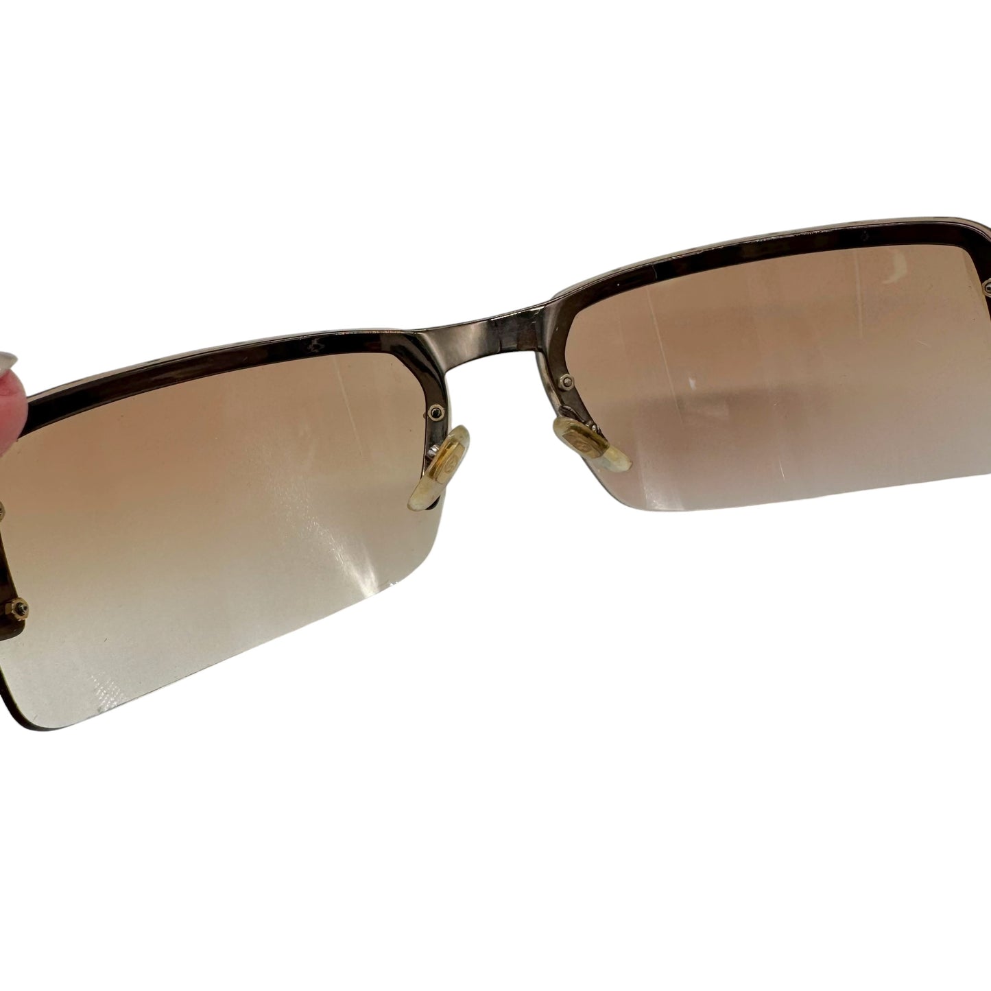 Gucci GG1823/S Studded Lens Monogram Arm Rimless Wrap Sunglasses