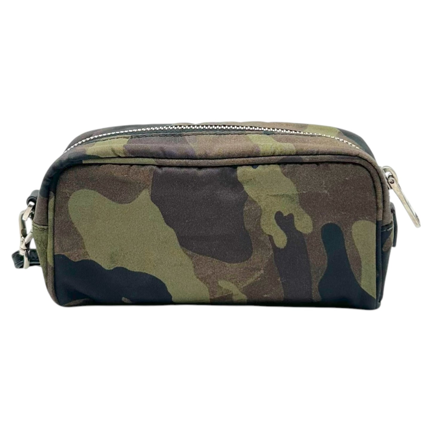 Prada Green Camouflage Print Cosmetic Pouch