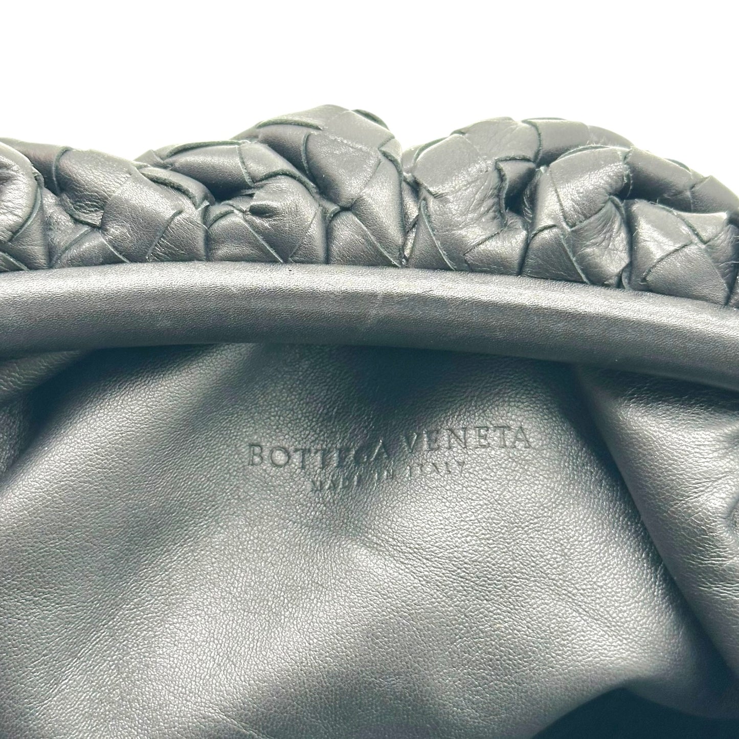 Bottega Veneta Black Intrecciato Lambskin Clutch Bag