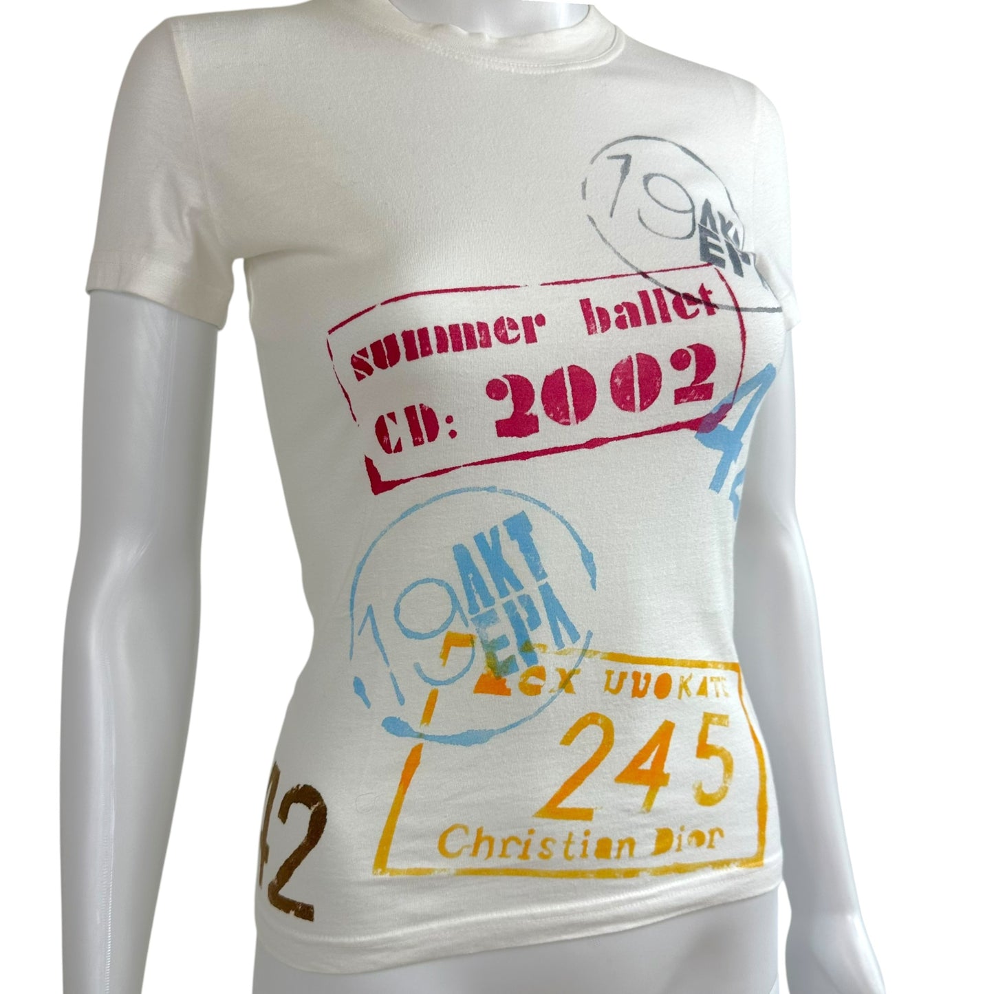 Christian Dior Multicolor License Plate Logo T-Shirt