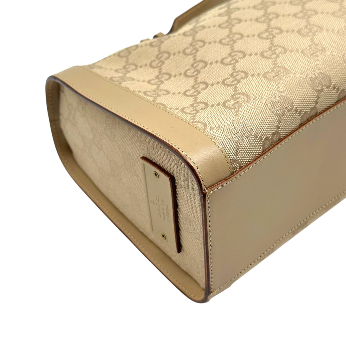 Gucci Shoulder Bag Light Beige Monogram Canvas Leather