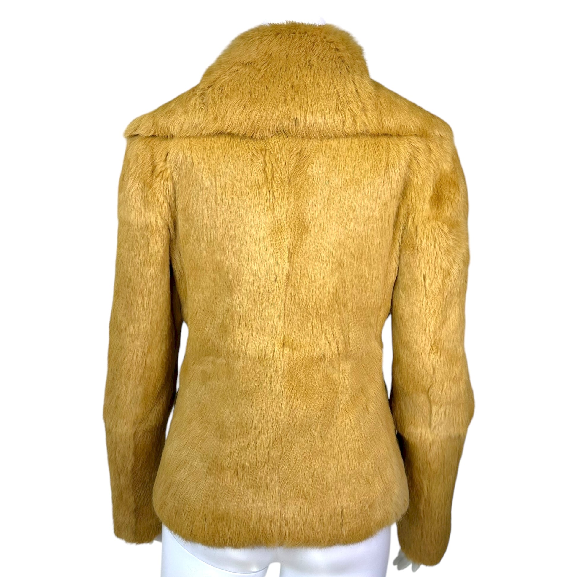 Dolce & Gabbana Yellow-Beige Rabbit Fur Jacket - Outfit Repeater