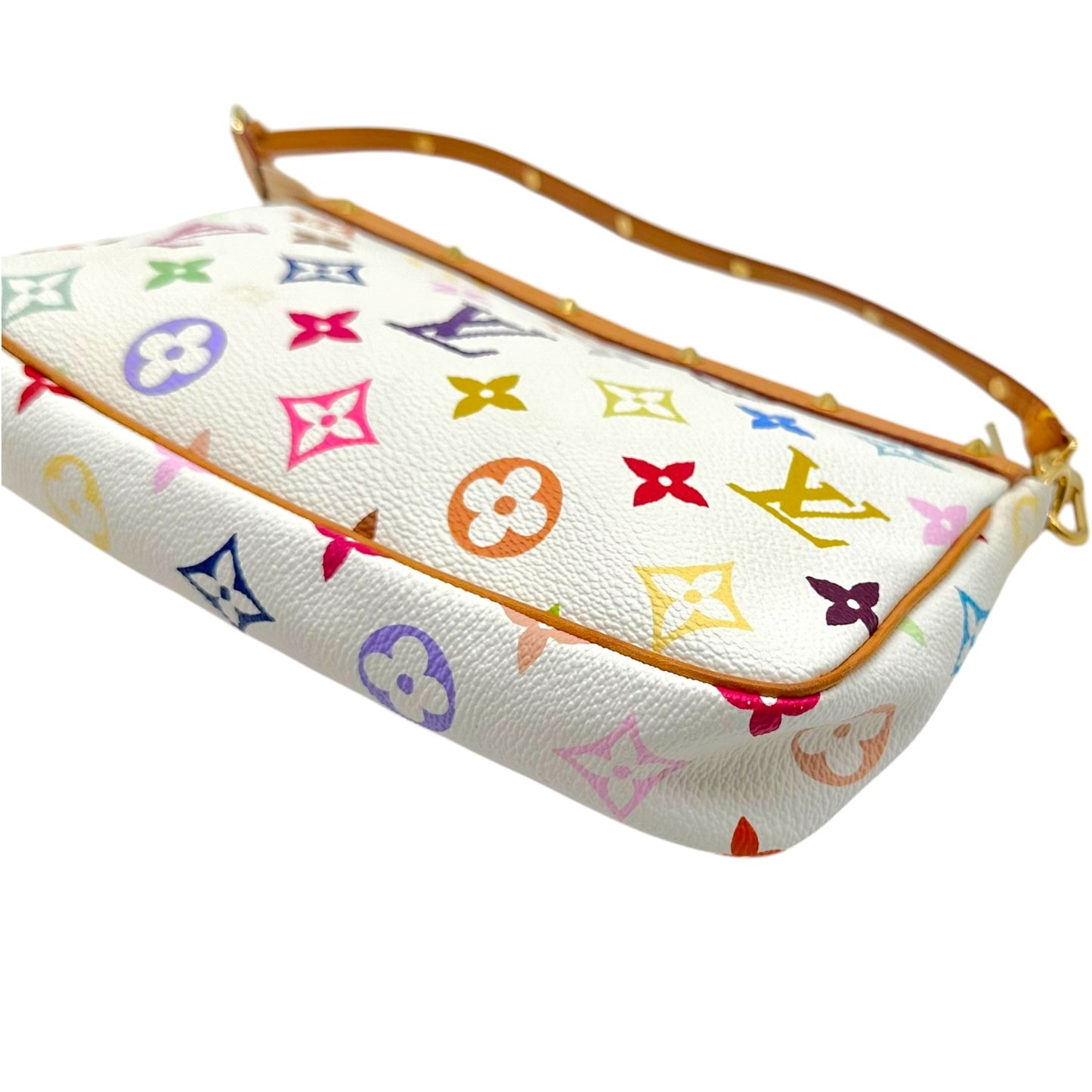 Louis Vuitton Pochette Bag White Multicolor Monogram