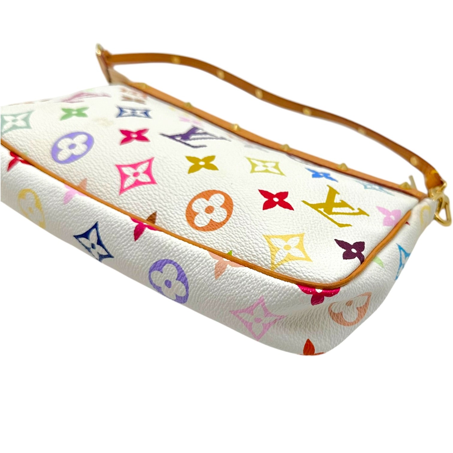 Louis Vuitton Pochette Bag White Multicolor Monogram