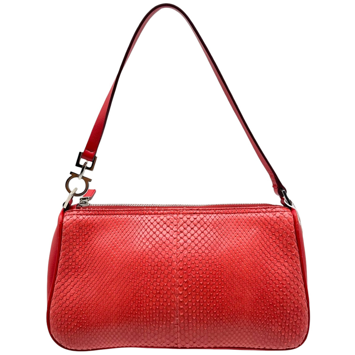 Salvatore Ferragamo Red Python Leather Pochette Bag