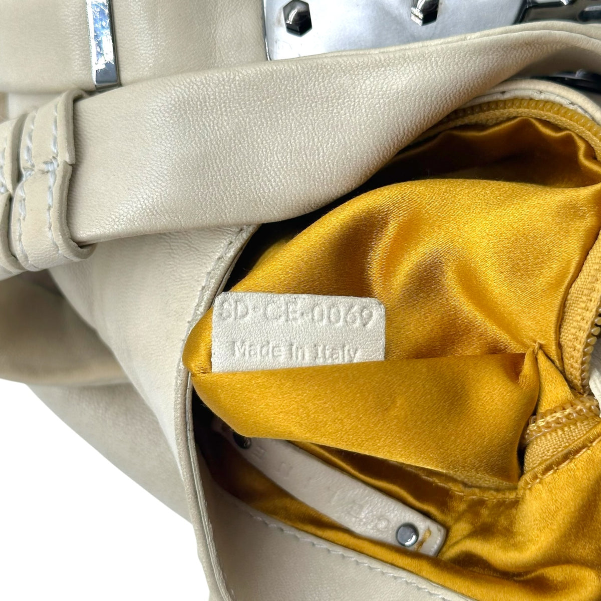 Celine Hobo Shoulder Bag Ivory Leather Fringe Trim