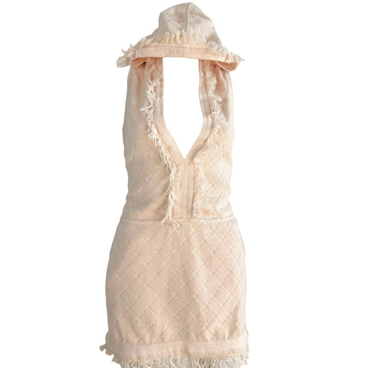 Chanel Light Pink Sleeveless Hooded Mini Dress