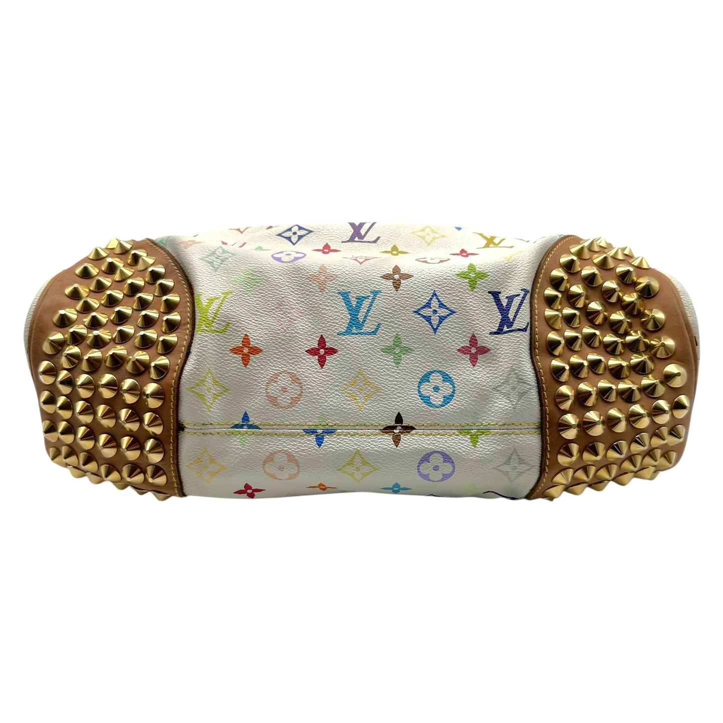 Louis Vuitton White Murakami Multicolor Studded Chrissie MM Hobo Bag