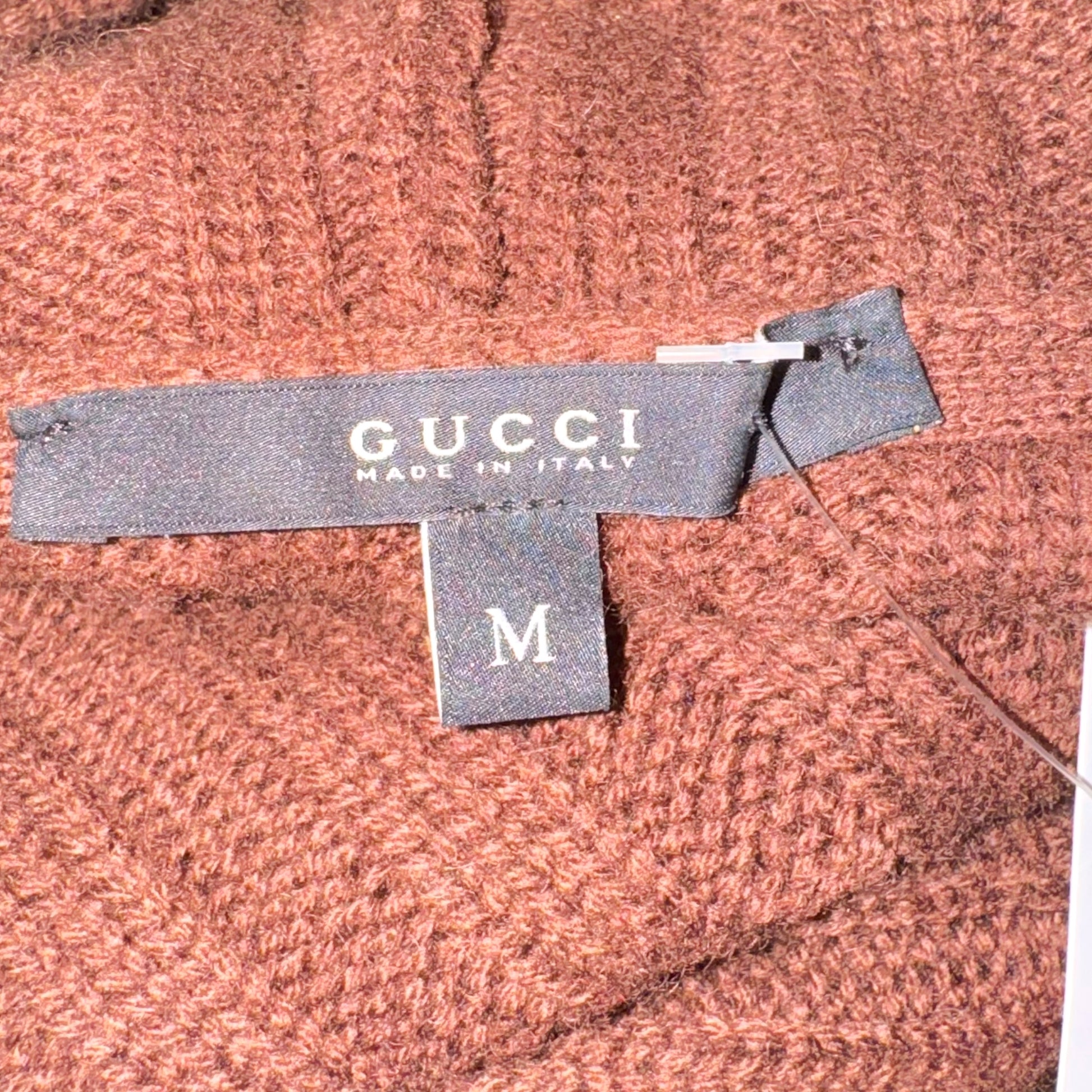 Gucci Brown Cashmere Knit Longline Hooded Wrap Cardigan - Outfit Repeater