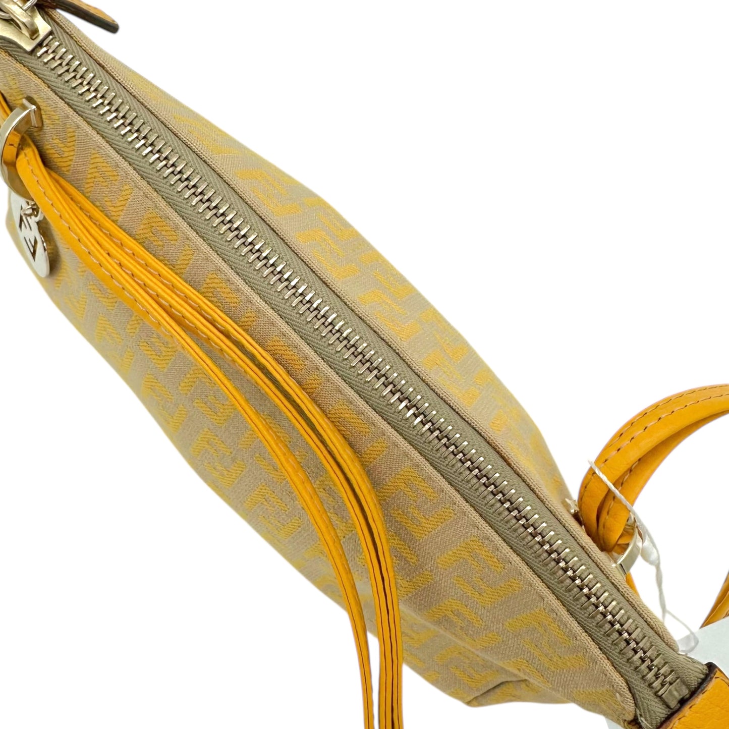 Fendi Yellow & Tan Zucchino Monogram Pochette Bag - Outfit Repeater