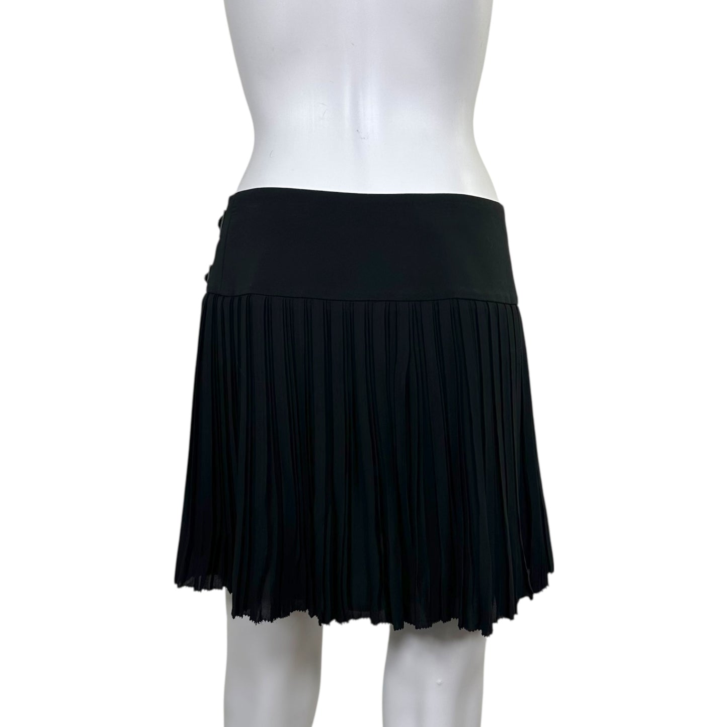 Gucci 2011 Black Pleated Silk Mini Skirt