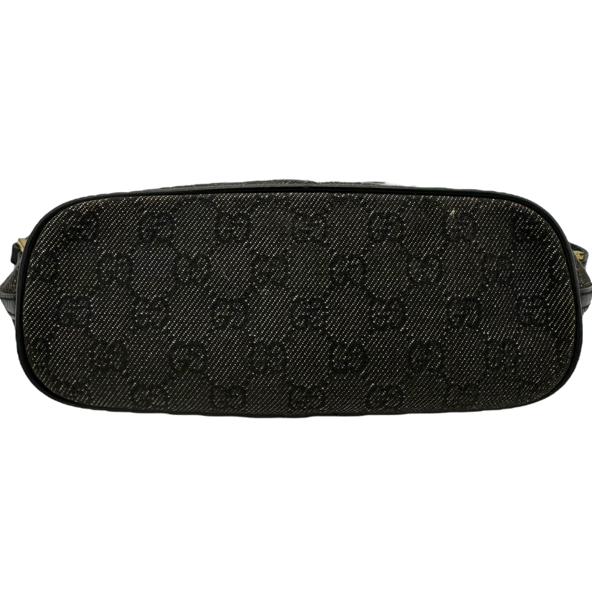 Gucci Gray Denim Monogram Pochette Boat Bag