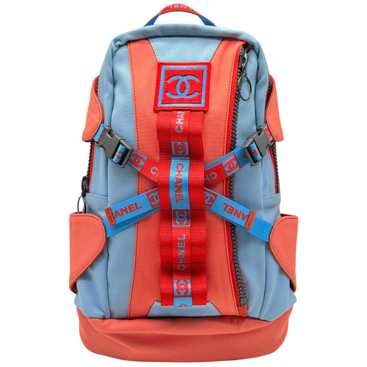 Chanel Sport Backpack Pink Blue Fabric 2000s