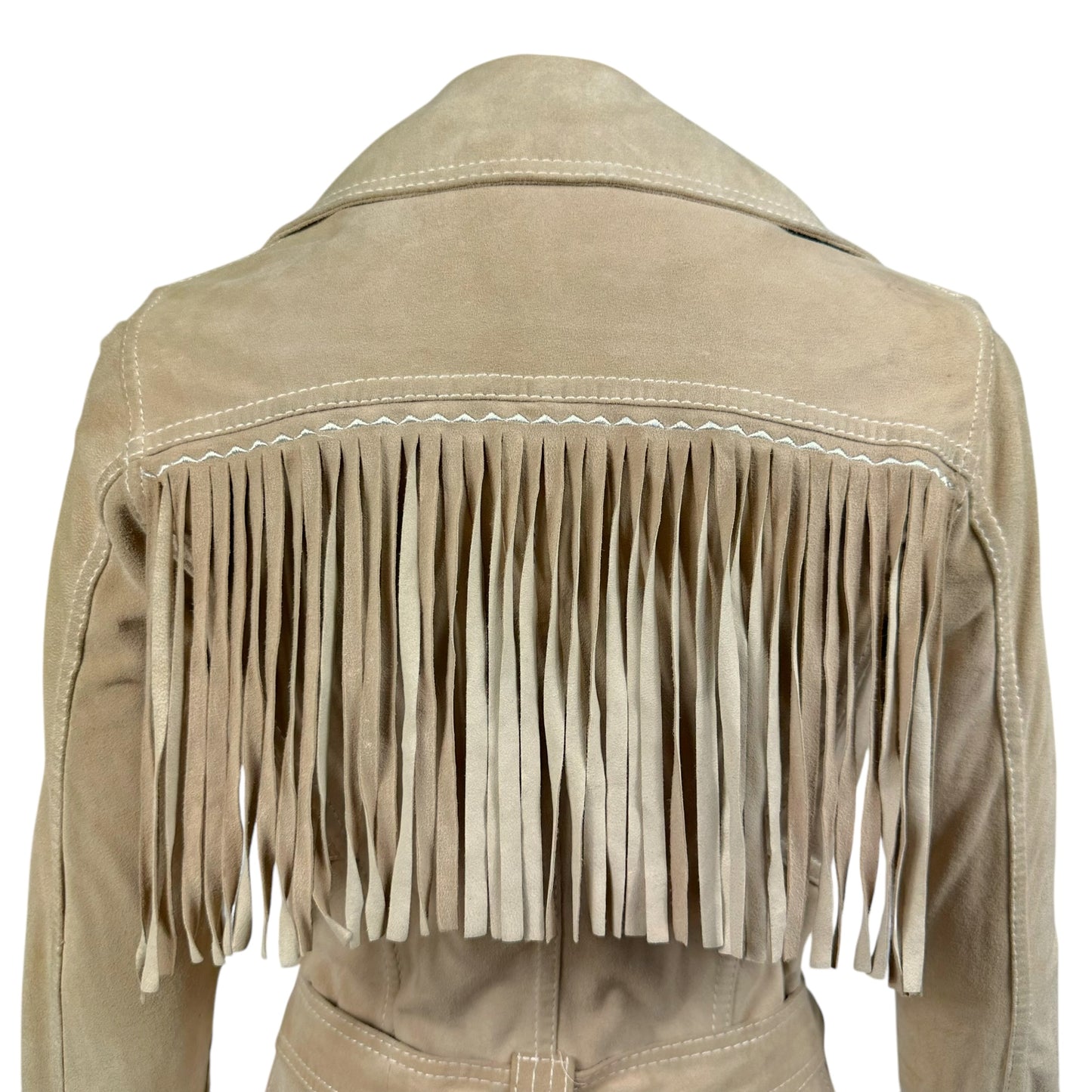 D&G Dolce & Gabbana Tan Suede Fringe Trench Coat - Outfit Repeater