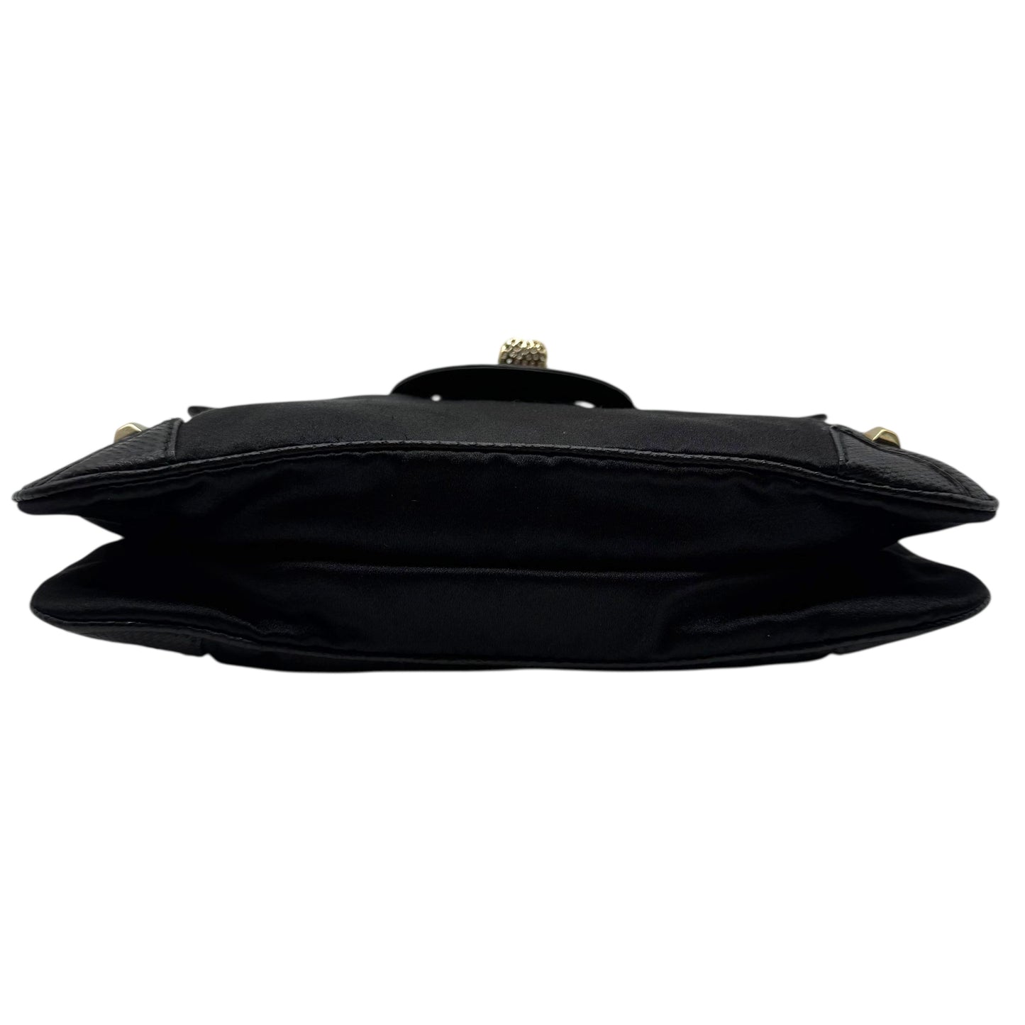 Gucci by Tom Ford Black Silk & Lizard Crystal Embellished Bamboo Mini Bag - Outfit Repeater