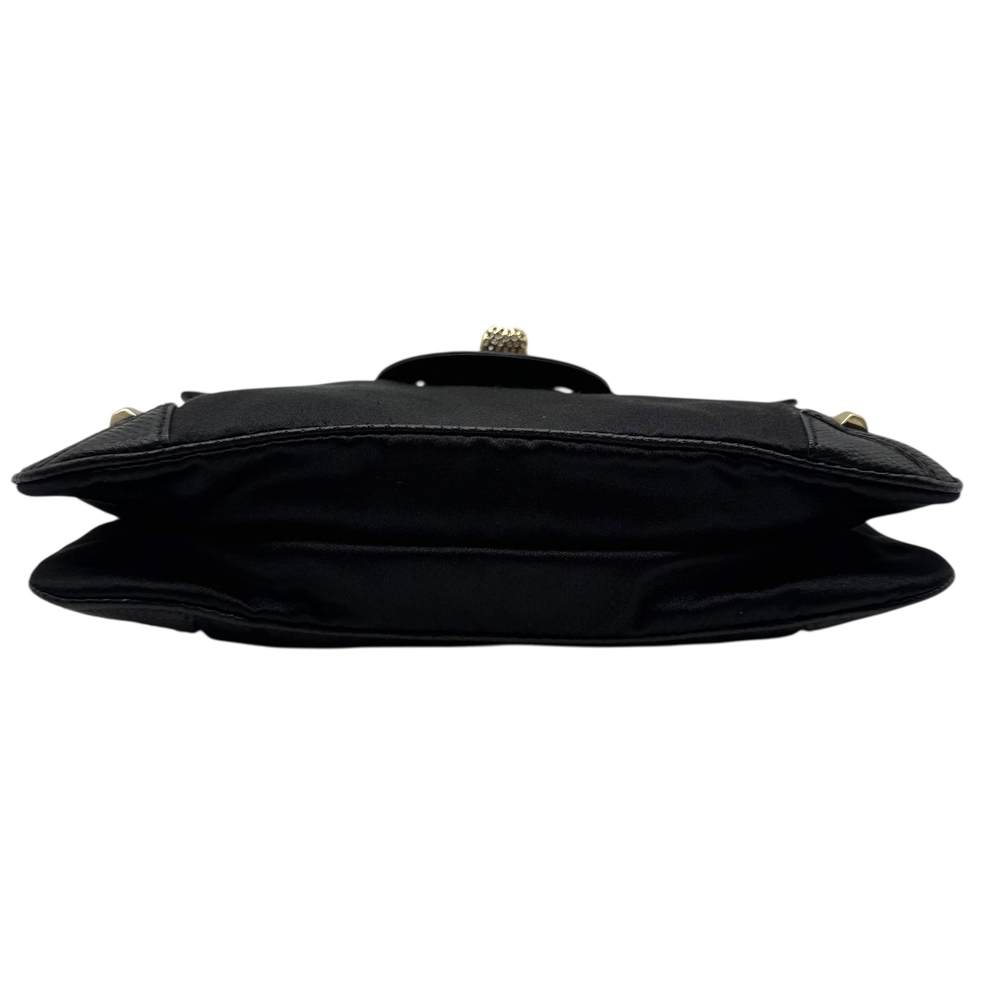 Gucci by Tom Ford Black Silk & Lizard Crystal Embellished Bamboo Mini Bag - Outfit Repeater