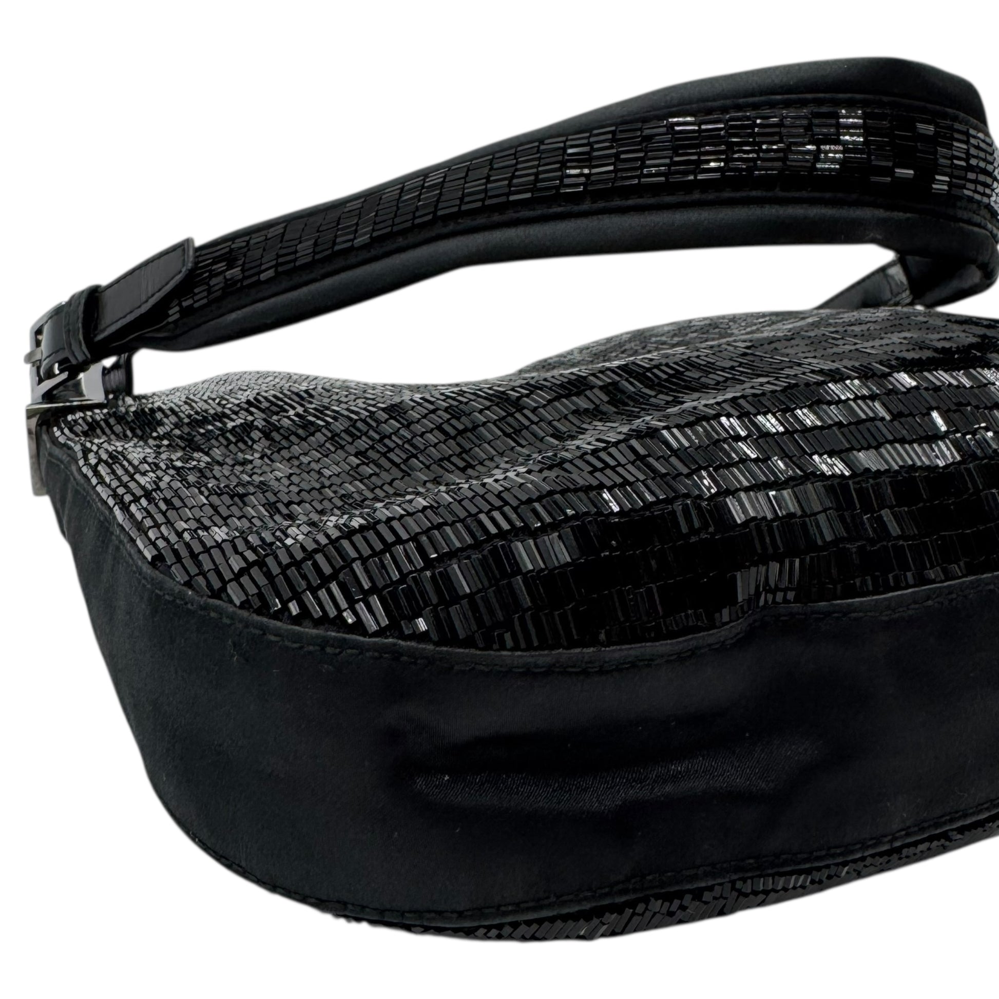 Gucci by Tom Ford 90's Black Glass Beaded Shoulder Bag RARE - Outfit Repeater