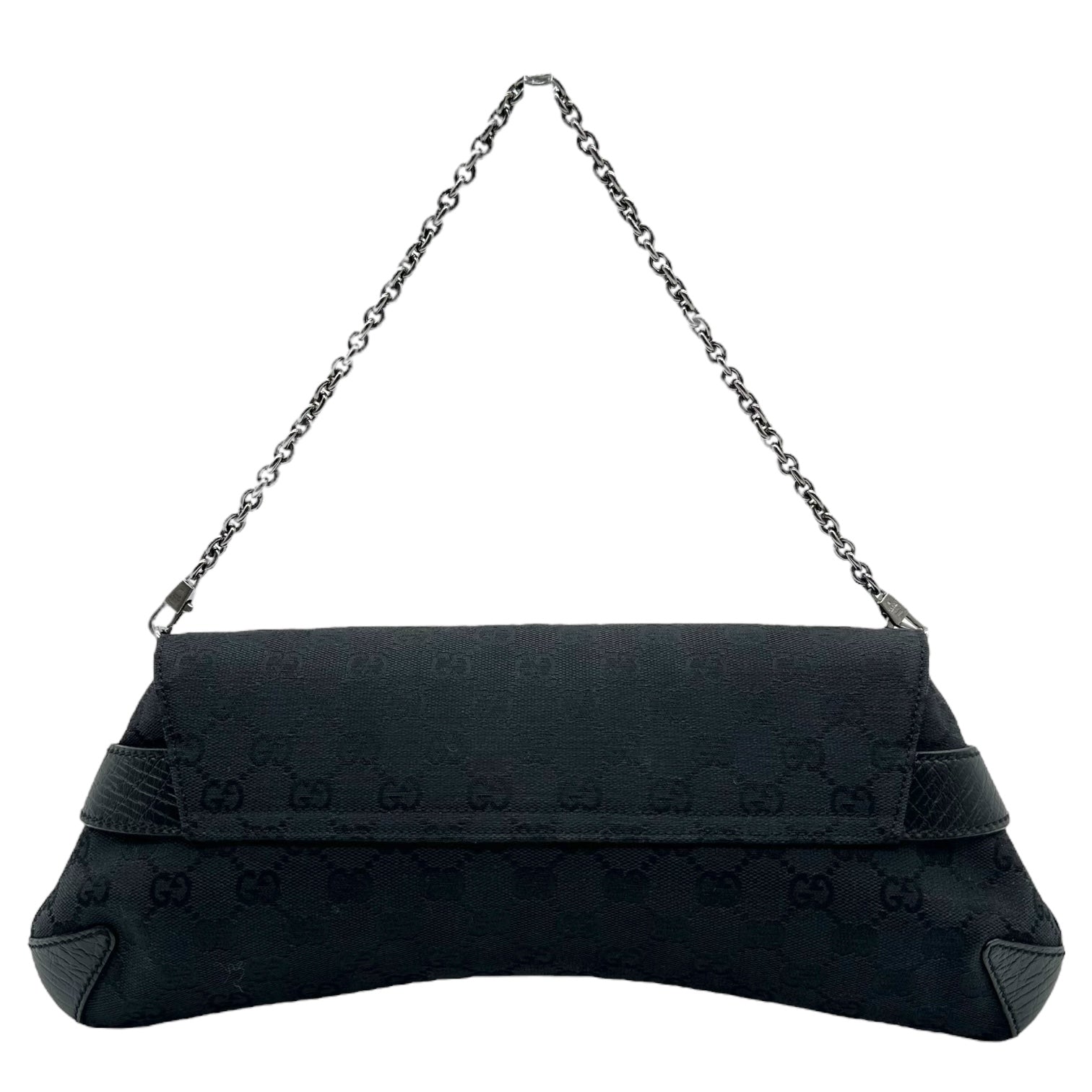 Gucci by Tom Ford Black Monogram Canvas Large Horsebit 2-Way Clutch Bag - Outfit Repeater