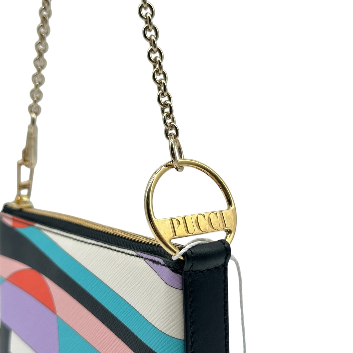 Emilio Pucci Printed PVC Pochette Bag Pink Purple