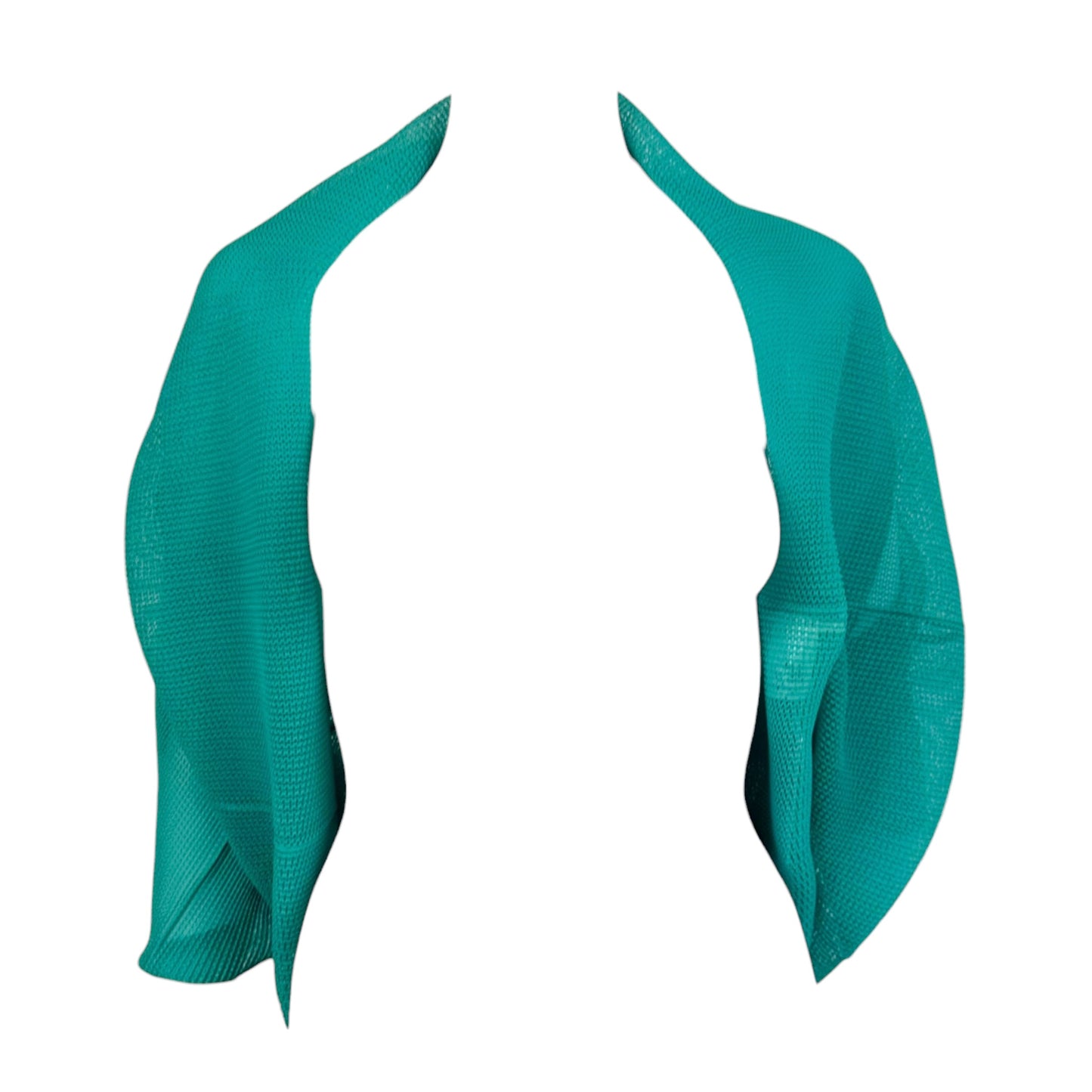 Issey Miyake Pleats Please Turquoise Perforated Pleated Shrug Cardigan
