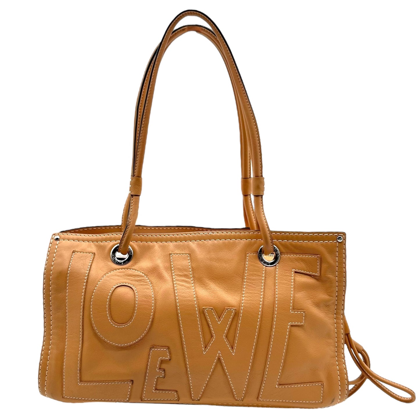 Loewe Tan Leather Anagram Logo Amazona Tote Bag