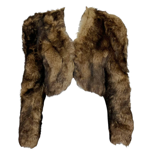 Ralph Lauren Purple Label Brown Shearling Cropped Fur Coat