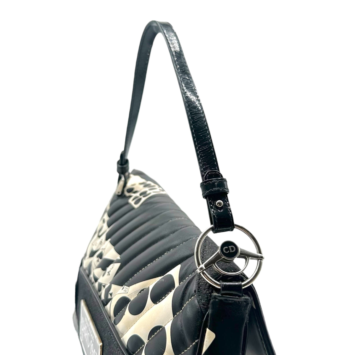 Christian Dior Black Playing Card Print Shoulder Bag