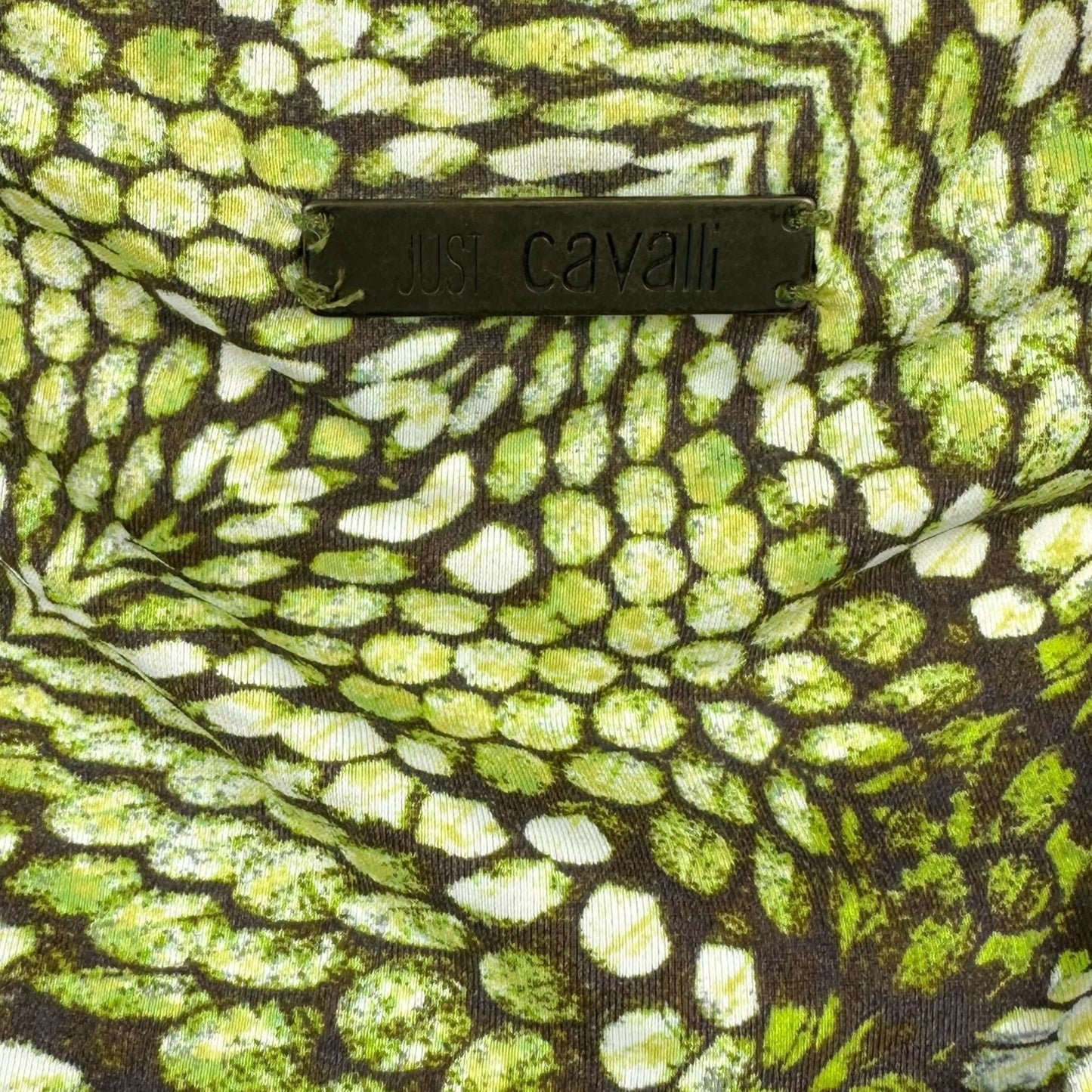 Just Cavalli Roberto Cavalli Green Snake Print Halter Top - Outfit Repeater