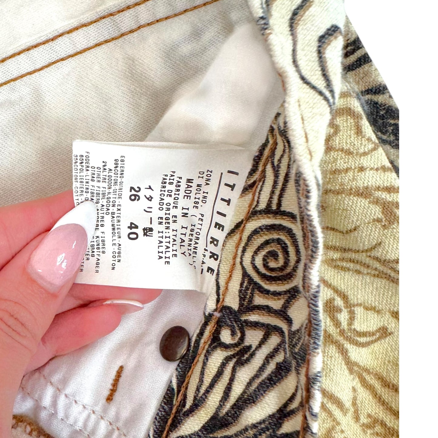 Just Cavalli Roberto Cavalli Beige & Black Floral Printed Jeans & Jacket Set