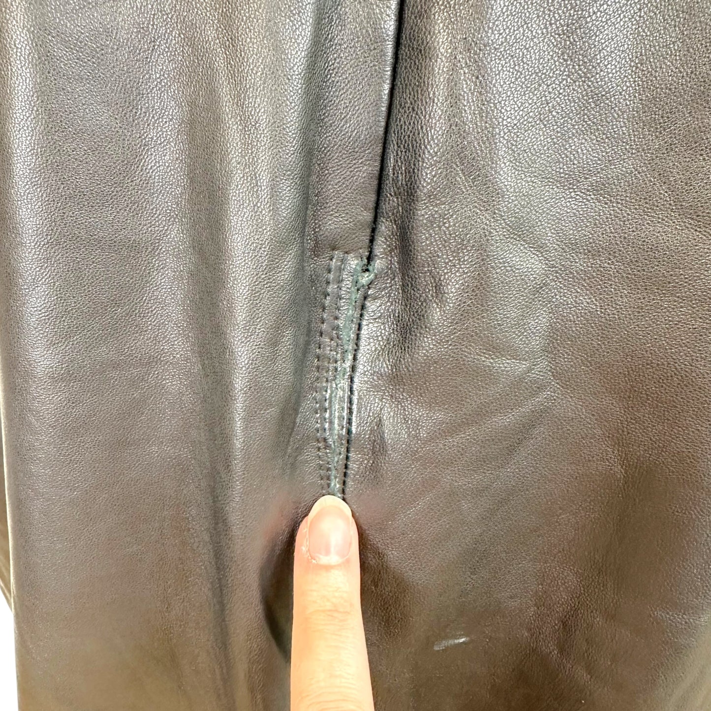 Roberto Cavalli F/W 2005 Black Leather & Gold Studded Midi Skirt