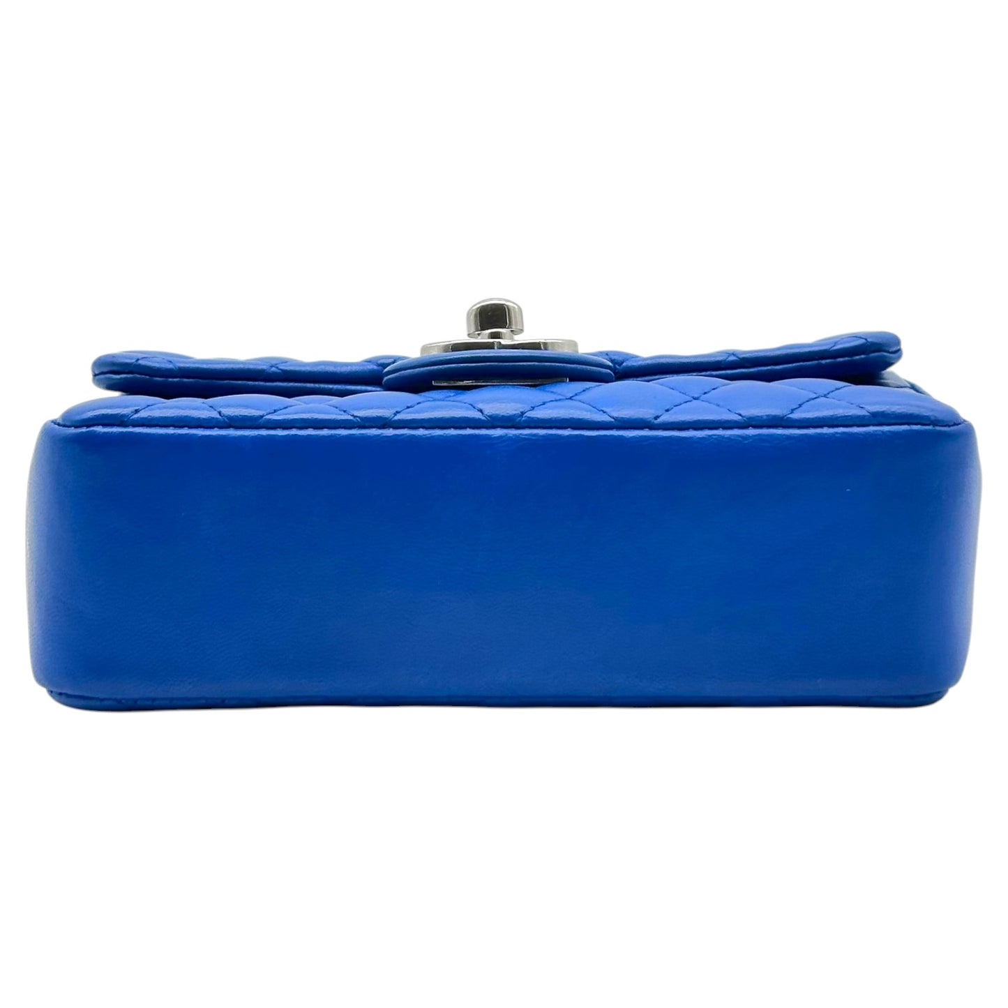 Chanel Cobalt Blue & Silver Matelasse Ladybug Charm Extra Mini Flap 2003-04