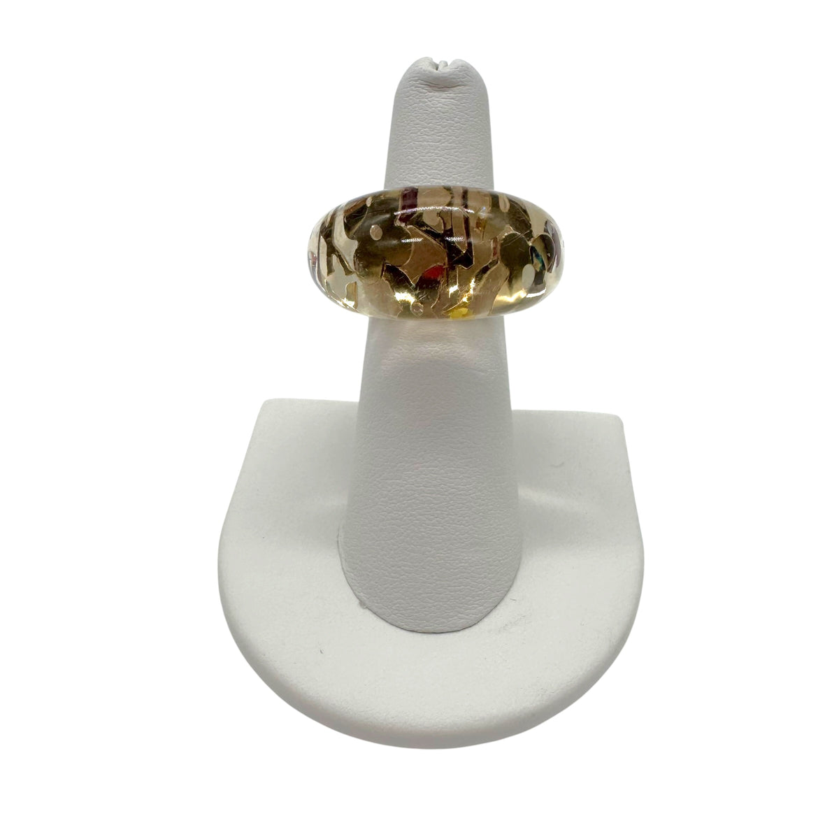 Louis Vuitton Clear Gold Inclusion Bubble Logo Ring