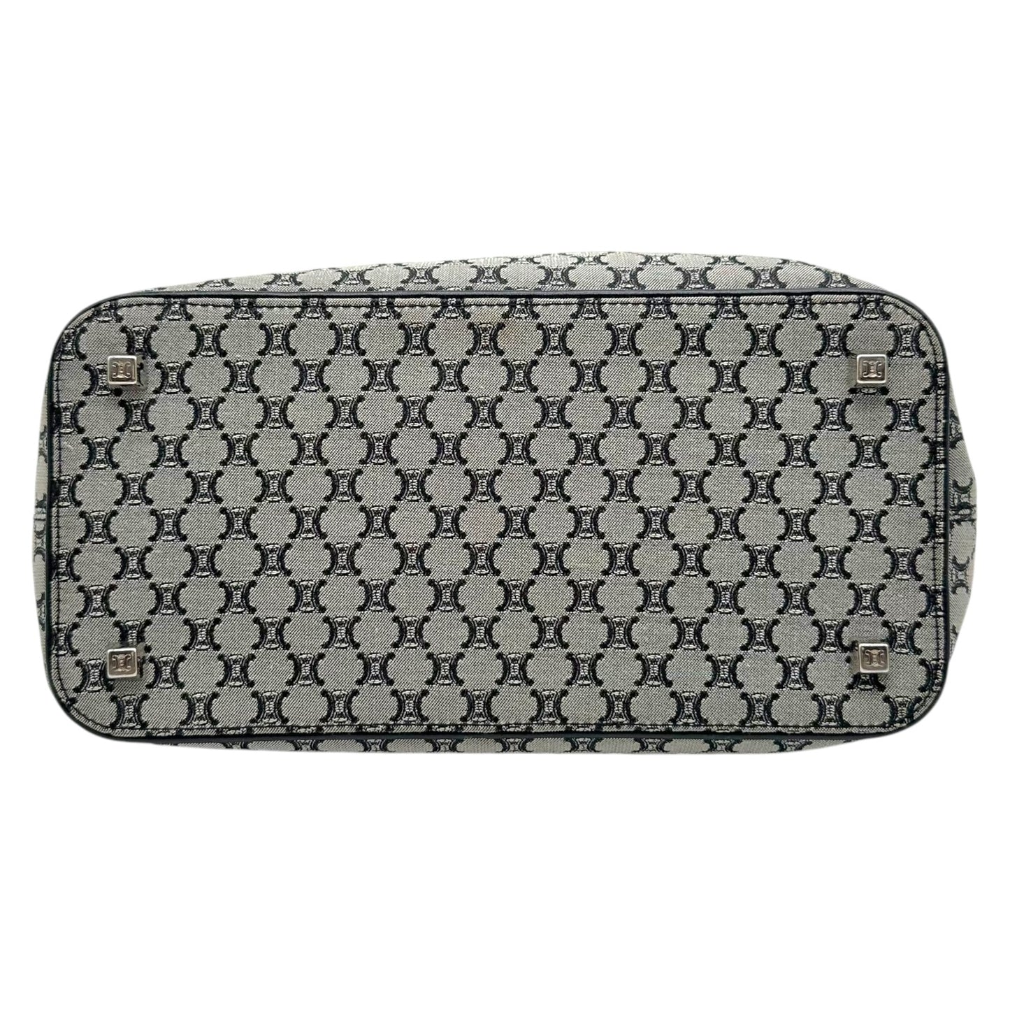 Celine Navy Blue Pochette Bag Triomphe Monogram