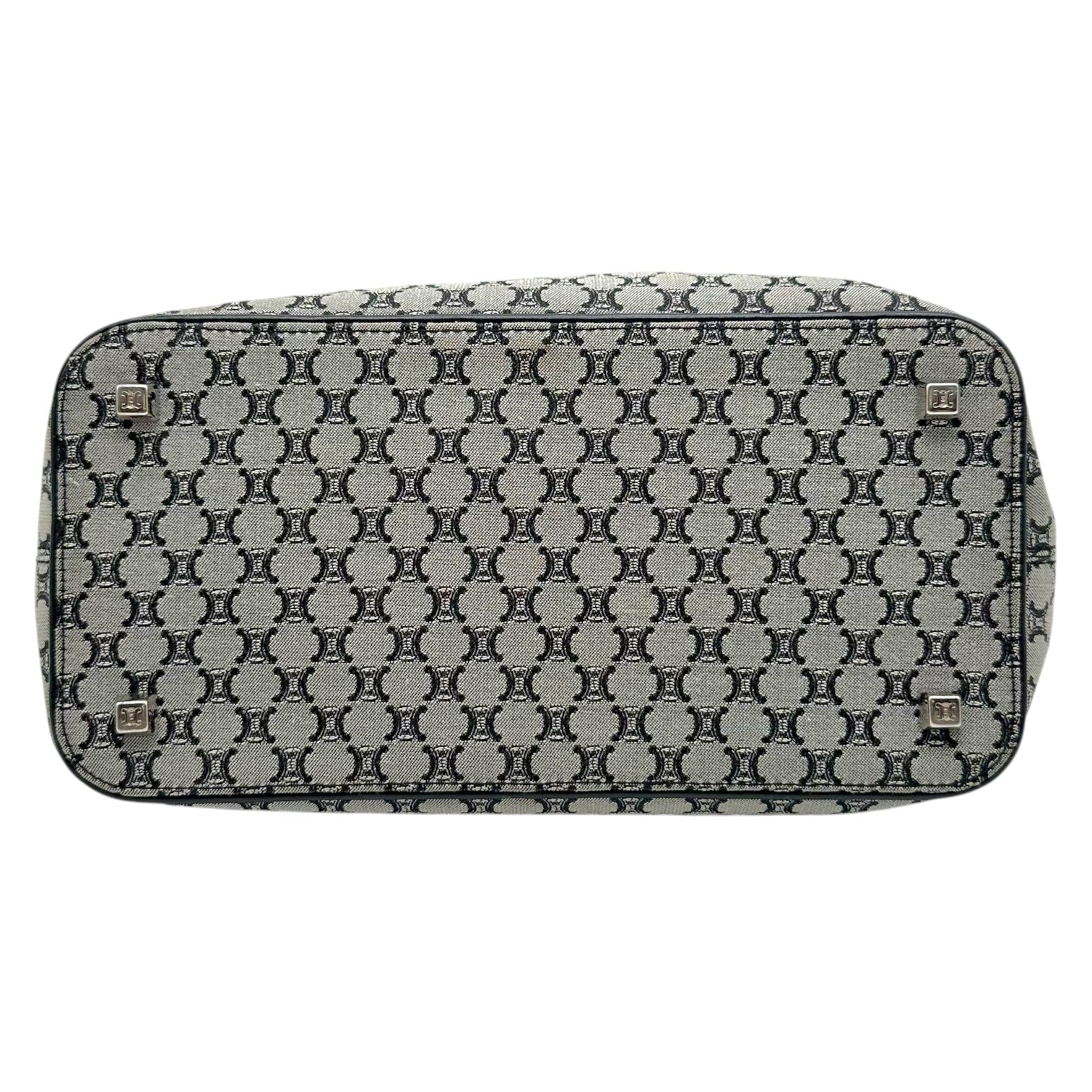Celine Navy Blue Pochette Bag Triomphe Monogram