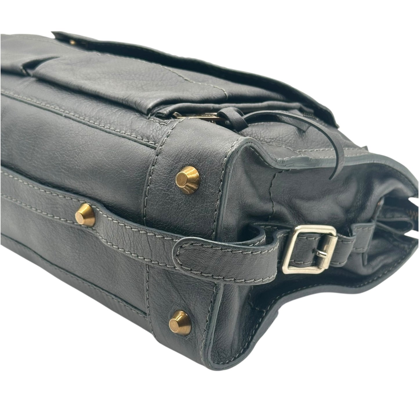 Chloe Black Leather Front Cargo Pocket Handbag