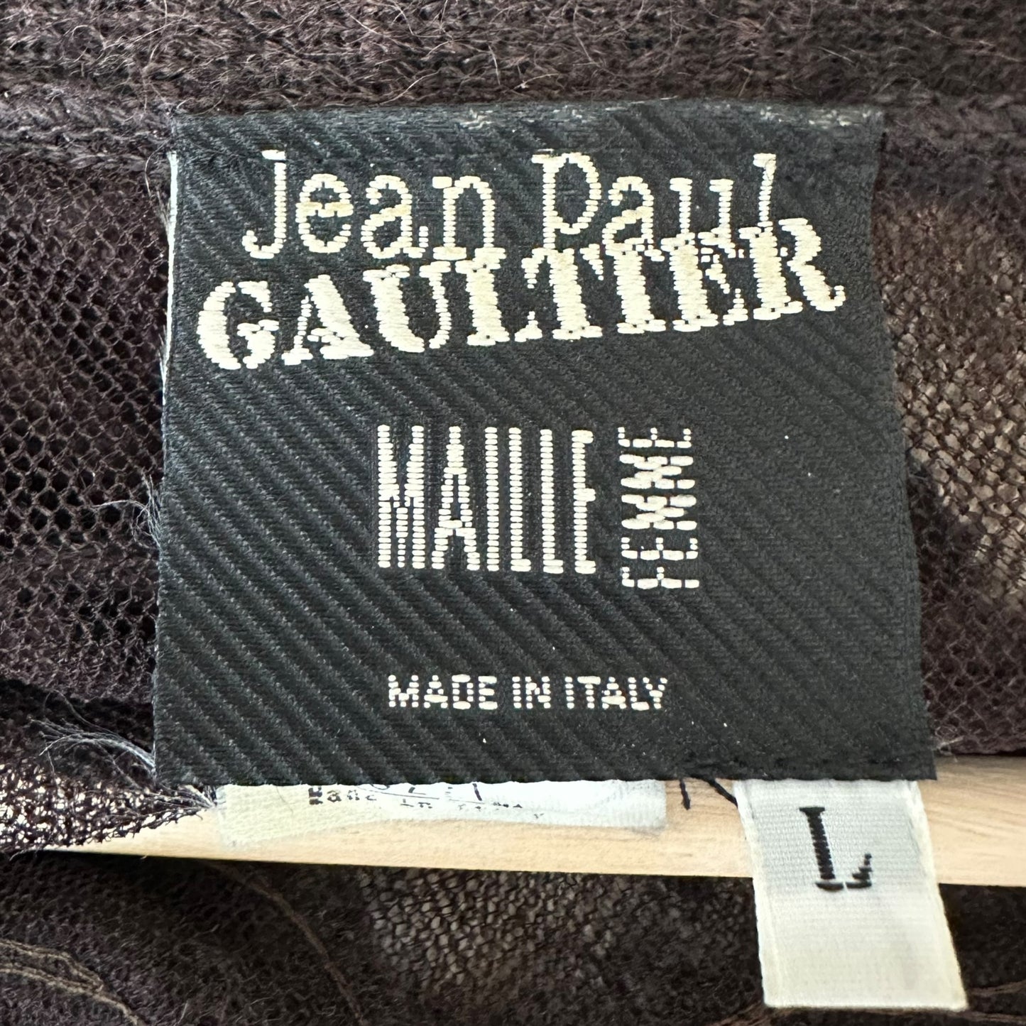 Jean Paul Gaultier Brown Patterned Open Knit Mohair Cardigan