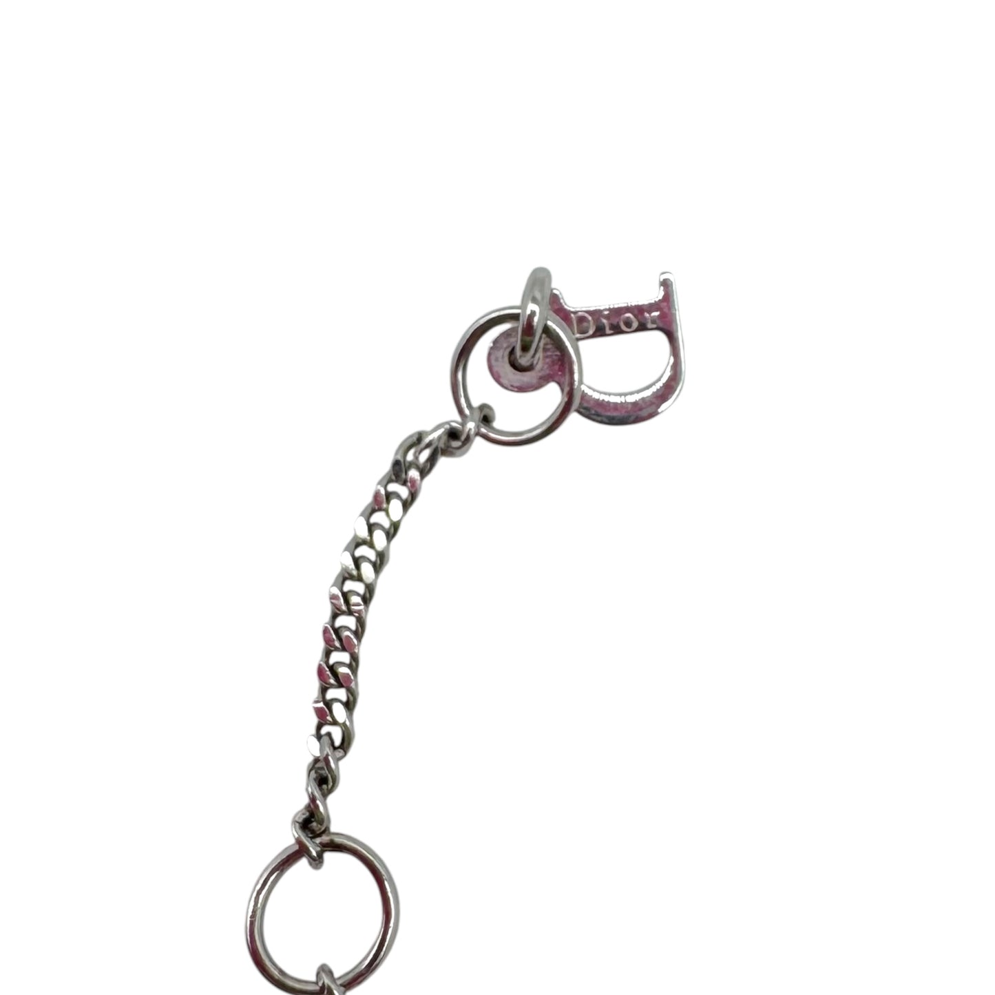 Christian Dior Crystal Playing Card Logo Necklace