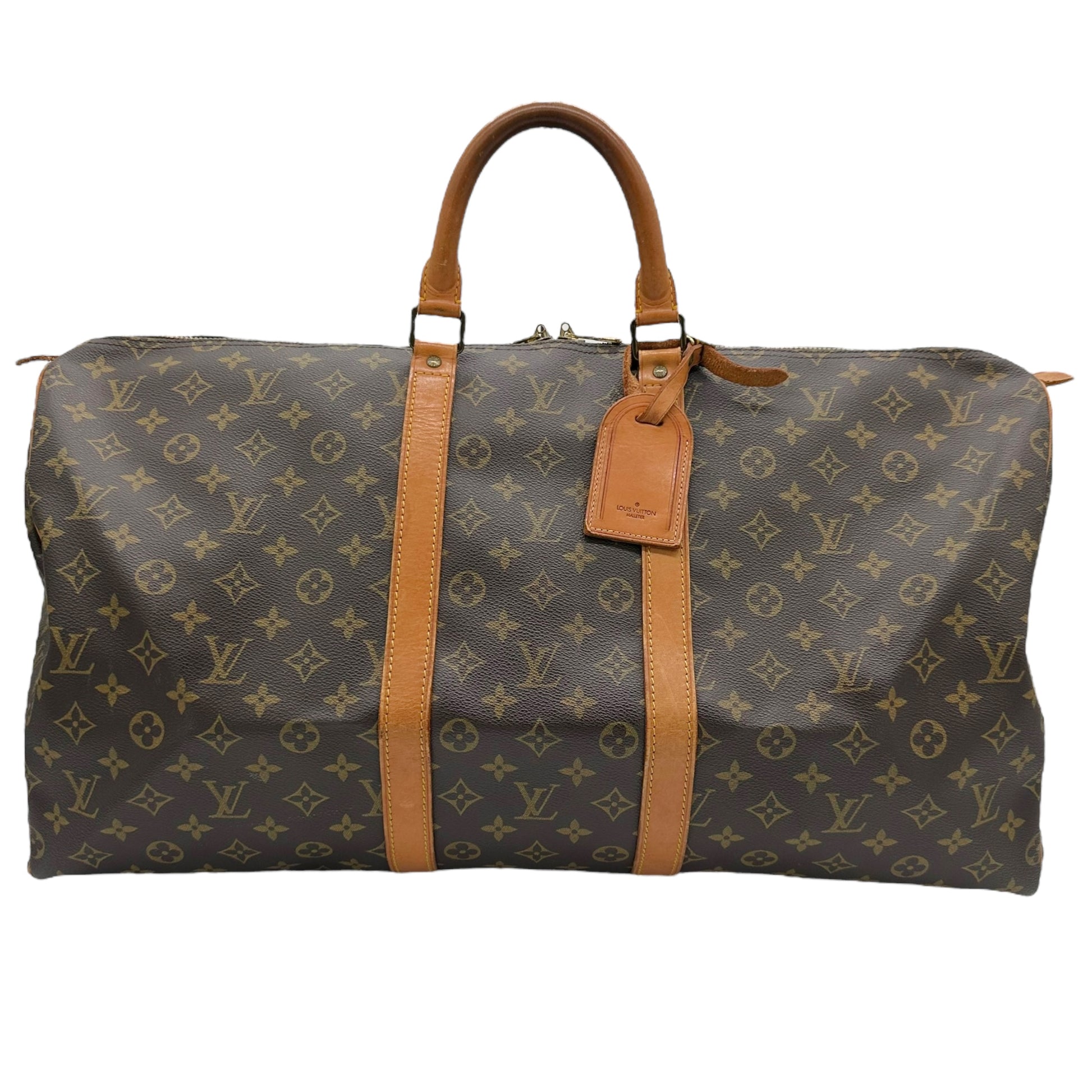 Louis Vuitton Brown Monogram Keepall 55 Duffle Bag - Outfit Repeater
