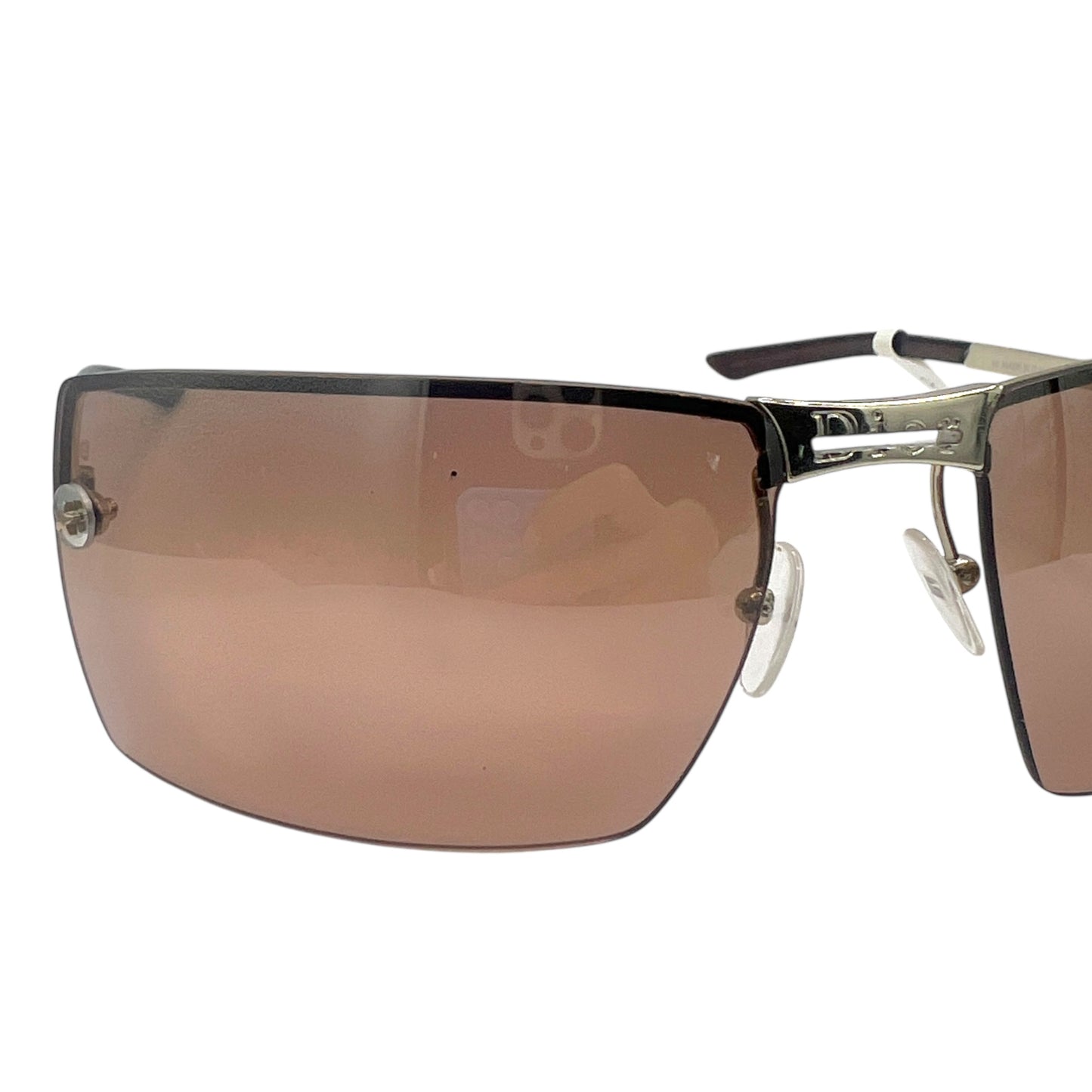 Christian Dior Adiorable2 Brown & Silver Rimless Rectangle Sunglasses