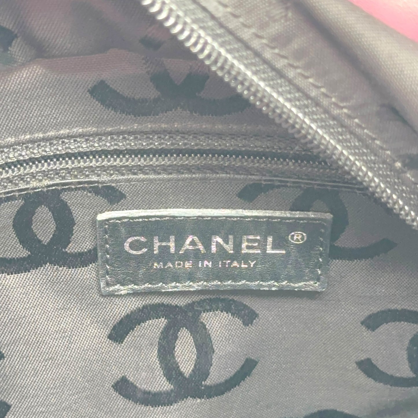 Chanel Small Tote Bag Pink Black Cambon Matelasse