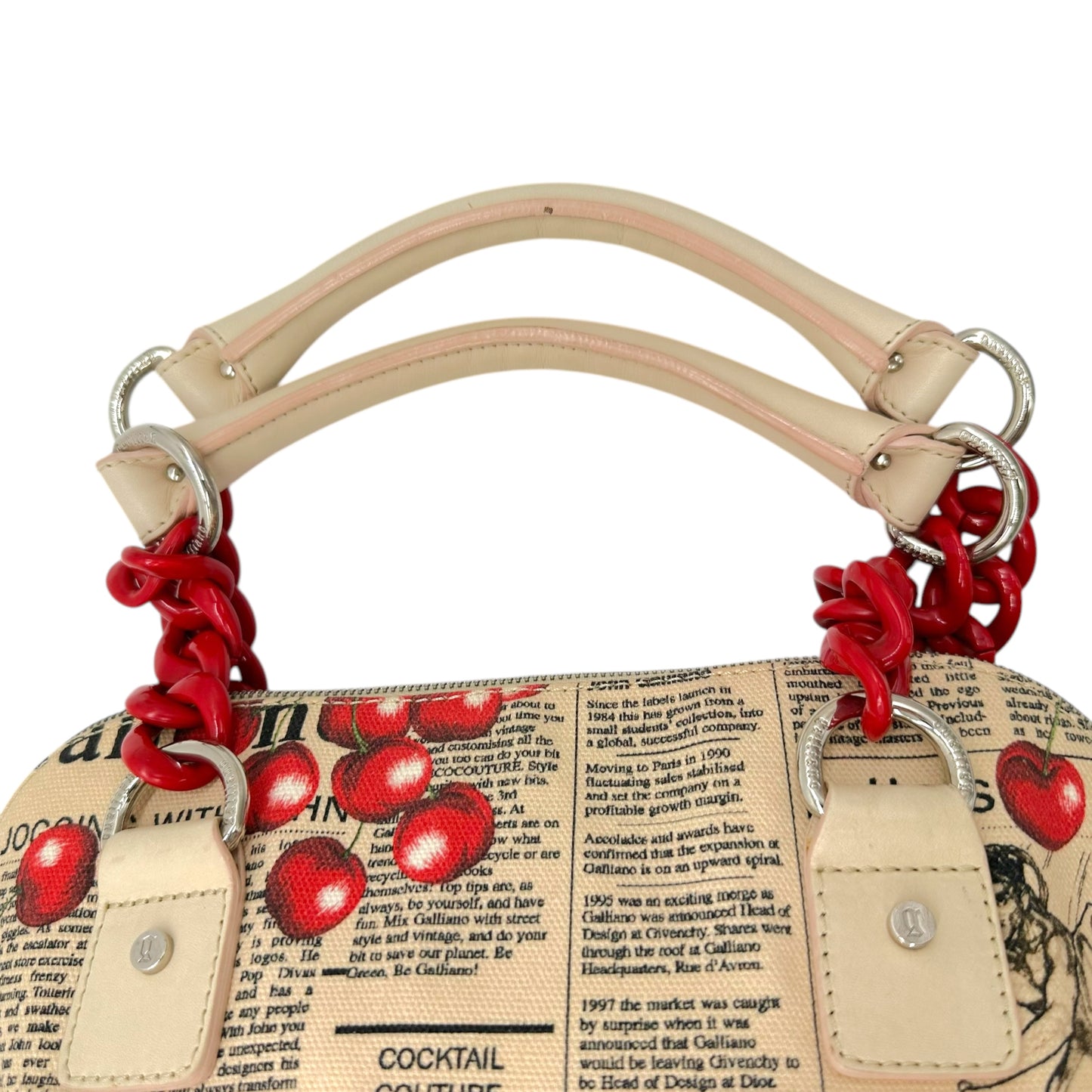 Galliano Gazette Cherry Print Canvas Tote Bag - Outfit Repeater
