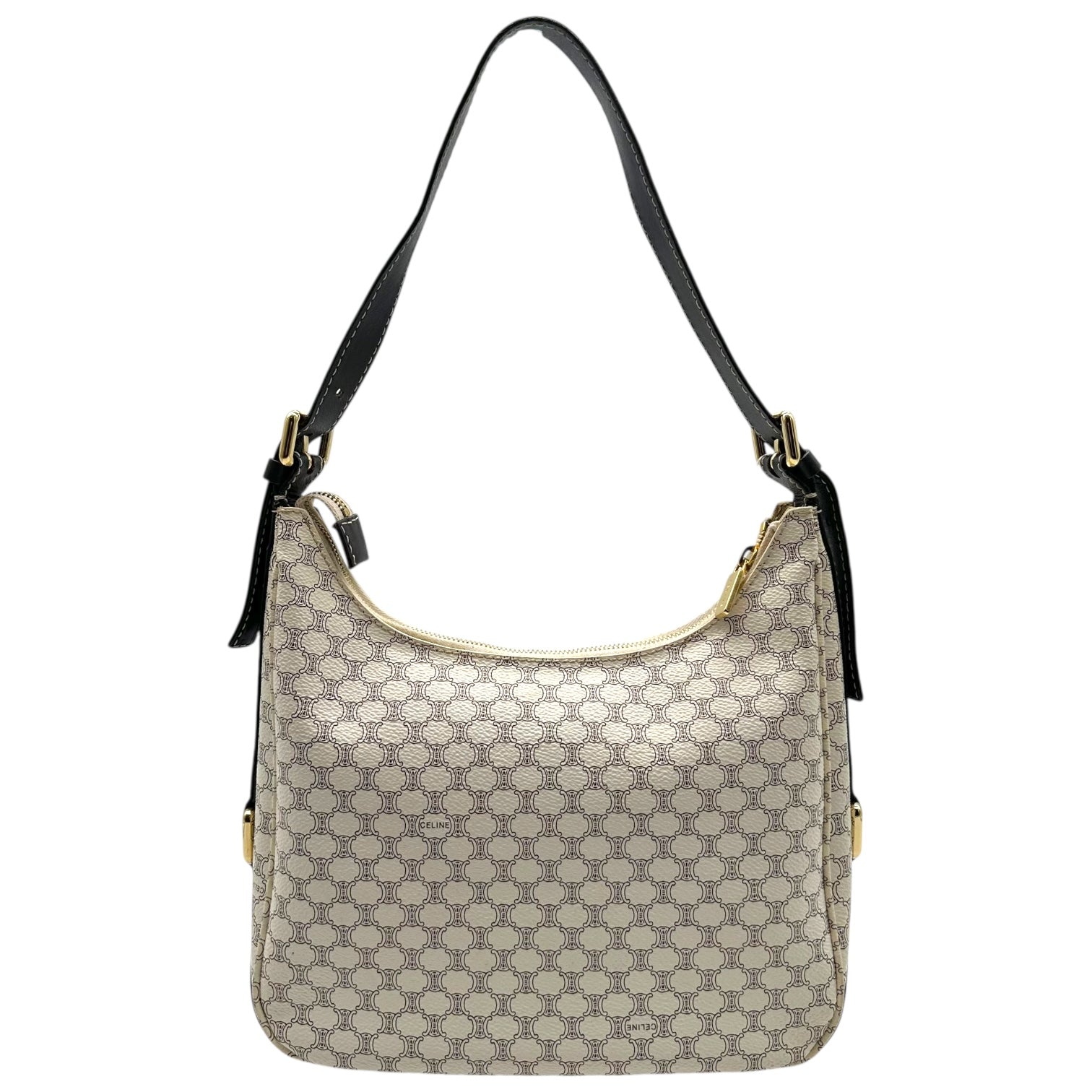 Celine White Triomphe Monogram Shoulder Bag - Outfit Repeater