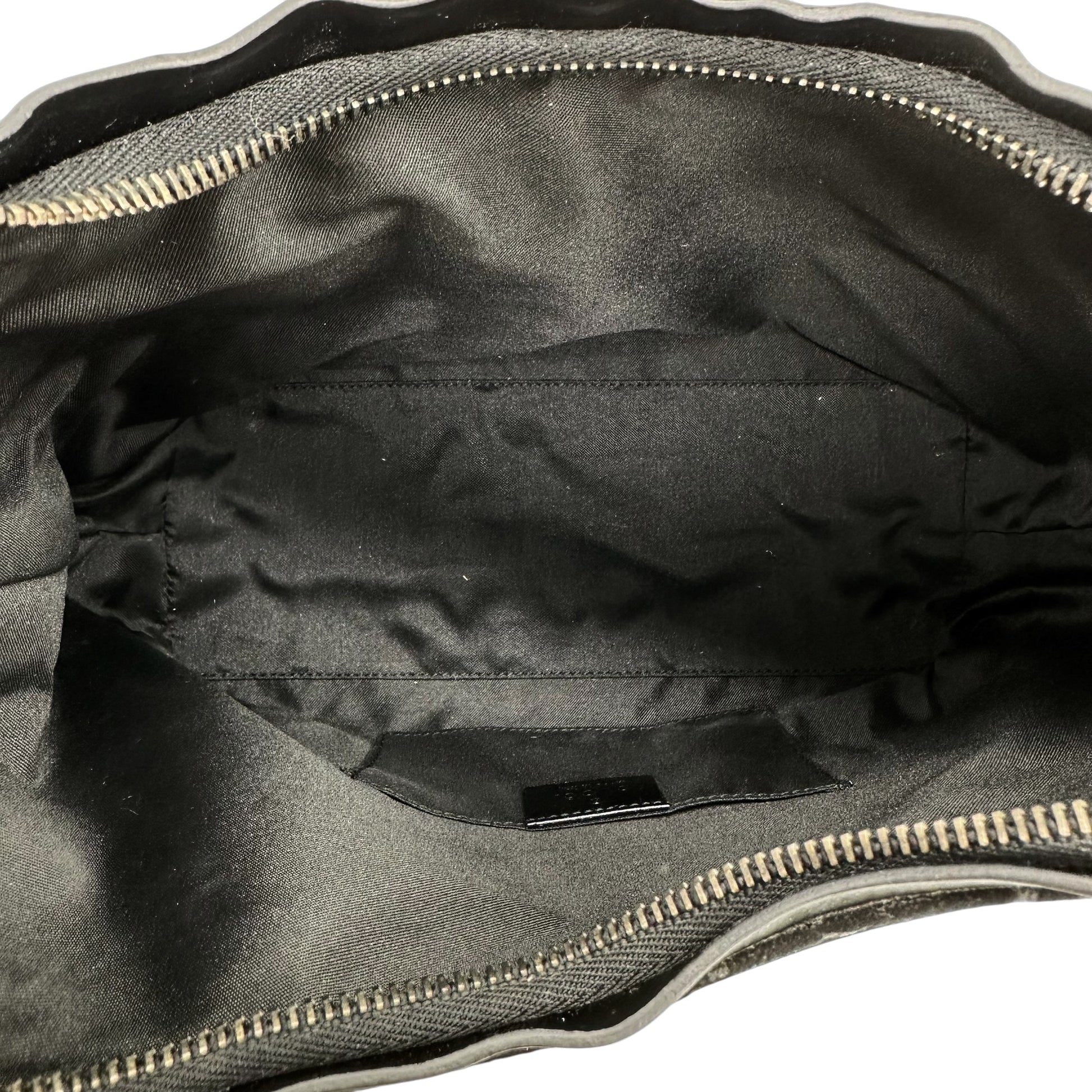 Gucci Black Suede Monogram Shoulder Bag - Outfit Repeater