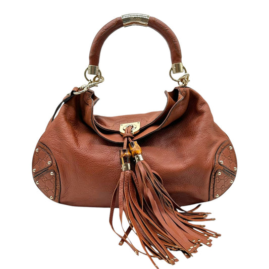 Gucci Brown Leather Guccissima Monogram Indy 2-Way Bag