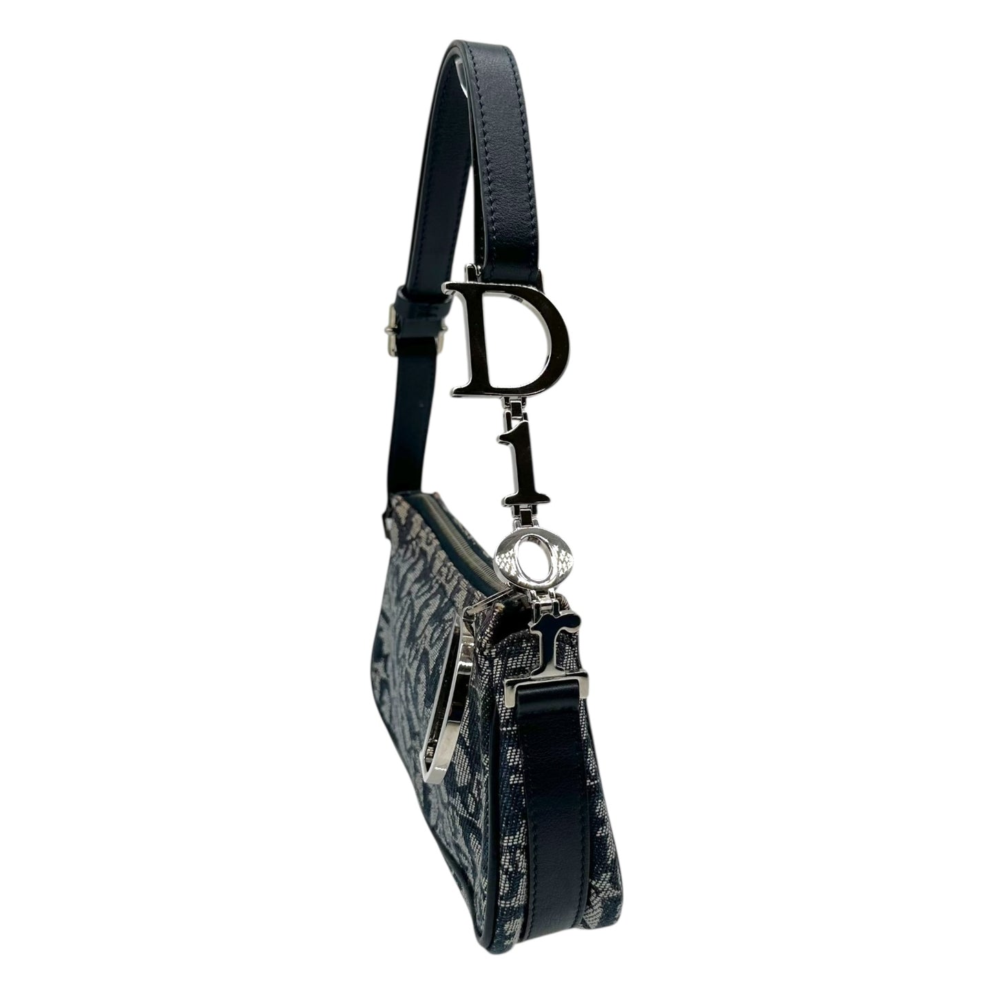 Christian Dior Navy Blue Trotter Monogram Logo Hardware Pochette Bag