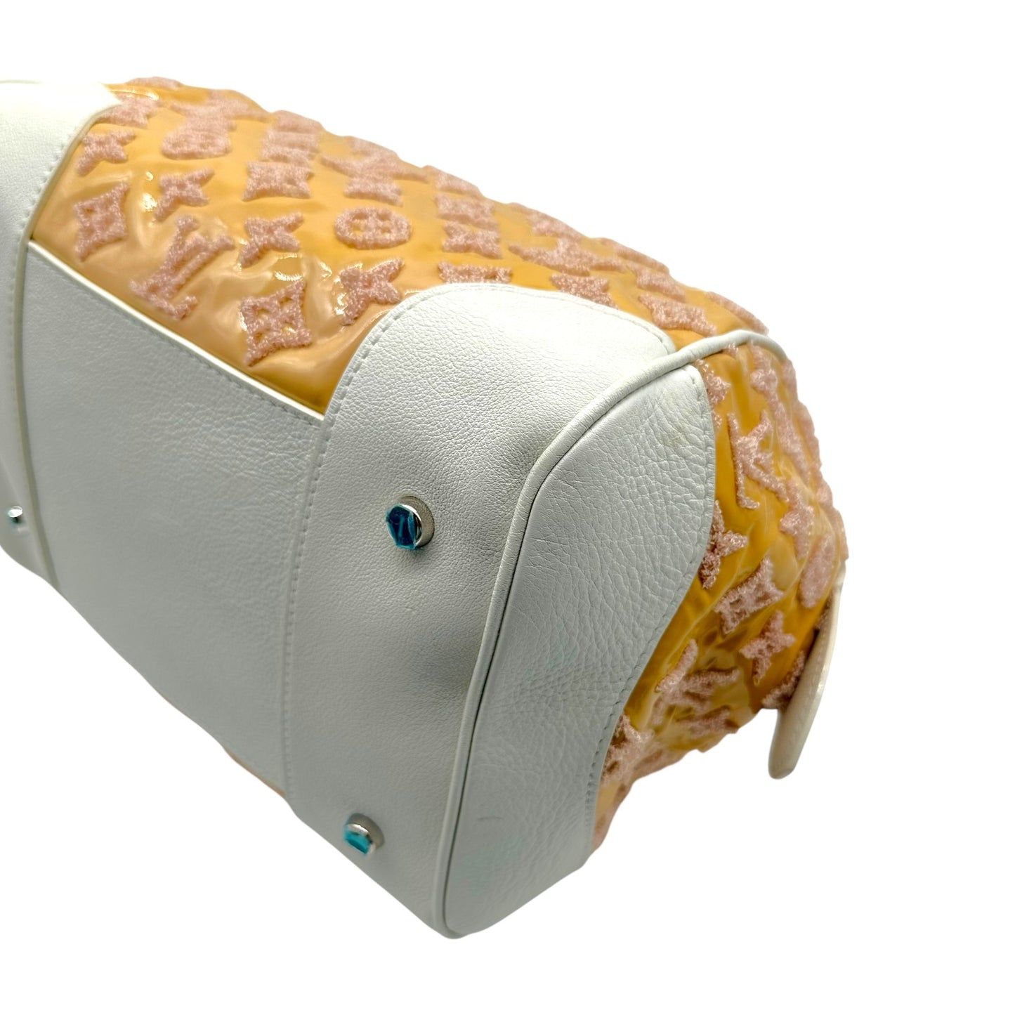 Louis Vuitton Yellow Leather & Terry Monogram Round Speedy 30 Bag