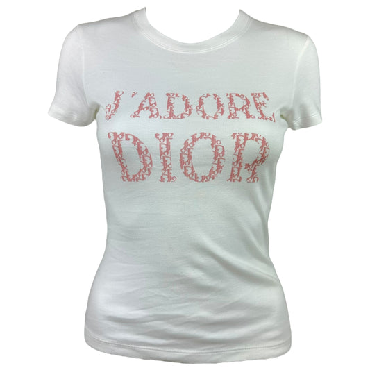 Dior S/S 2004 J'adore Dior Pink Monogram T-Shirt