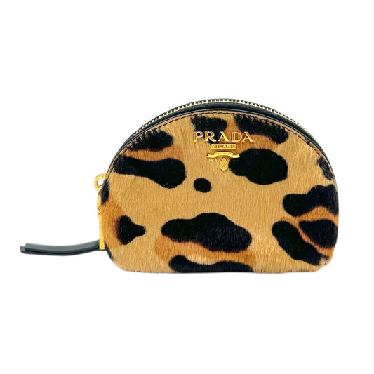Prada Leopard Print Ponyhair Micro Cosmetic Pouch